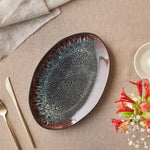 Karaca Earth Collection New Galactic Reactive Glaze Serving Platter, 30cm, Black