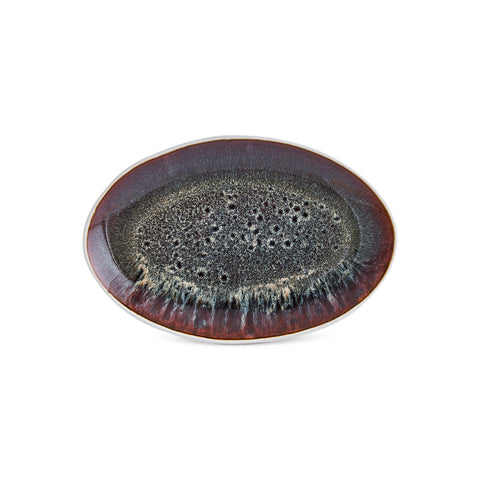 Karaca Earth Collection New Galactic Reactive Glaze Serving Platter, 24cm, White