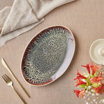 Karaca Earth Collection New Galactic Reactive Glaze Serving Platter, 30cm, White