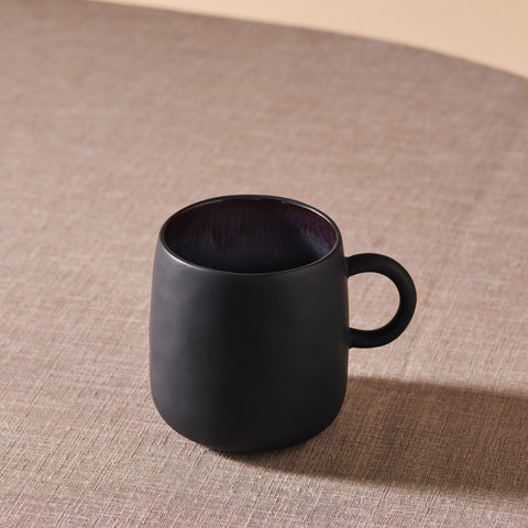 Karaca Earth Collection New Galactic Reactive Glaze Mug, 400ml, Black