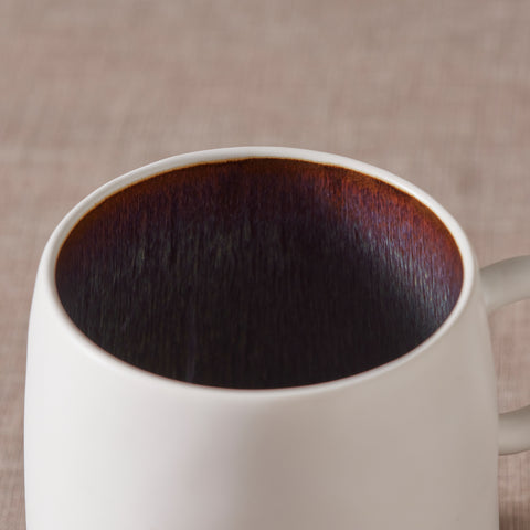 Karaca Earth Collection New Galactic Reactive Glaze Mug, 400ml, White