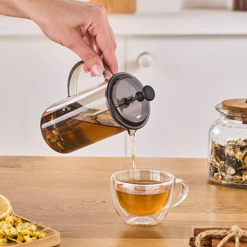 Karaca Alina Glass French Press, 350ml, Grey