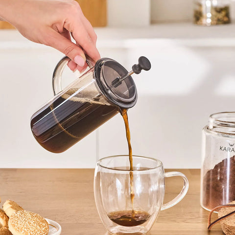 Karaca Alina Glass French Press, 350ml, Grey