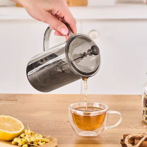 Karaca Alina Glass French Press, 600ml, Grey