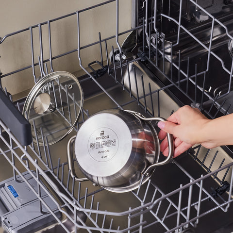 Karaca Elite Stainless Steel Induction Mini Stock Pot & Lid, 14cm, Silver