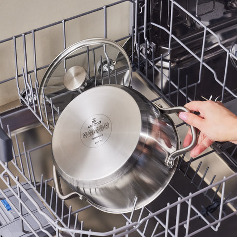 Karaca Elite Stainless Steel Induction Stock Pot & Lid, 20cm, Silver