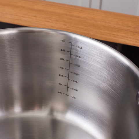 Karaca Elite Stainless Steel Induction Stock Pot & Lid, 22cm, Silver