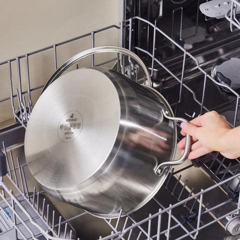 Karaca Elite Stainless Steel Induction Stock Pot & Lid, 26cm, Silver