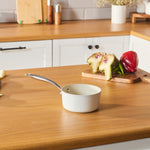 Karaca Swiss Crystal Almond Cream Non-Stick Induction Stainless Steel Handle Sauce Pan, 14cm, Cream