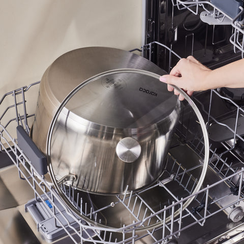 Karaca Elite Stainless Steel Induction Stock Pot & Lid, 34cm, Silver