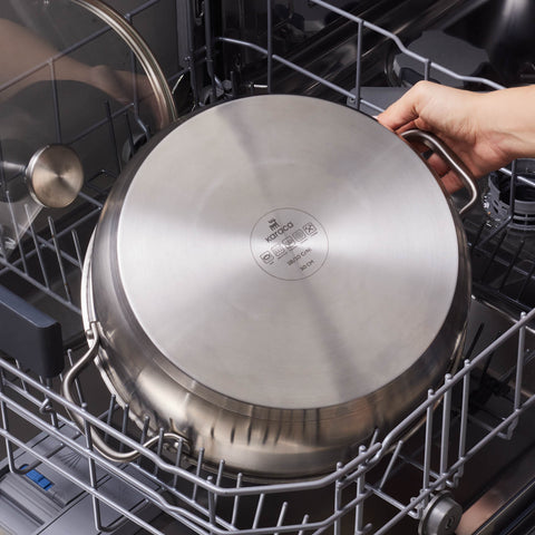 Karaca Elite Stainless Steel Induction Shallow Casserole & Lid, 30cm, Silver