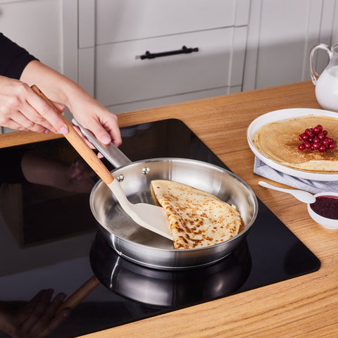 Karaca Elite Stainless Steel Induction Frying Pan, 24cm, Silver