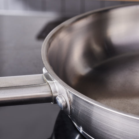 Karaca Elite Stainless Steel Induction Frying Pan, 24cm, Silver