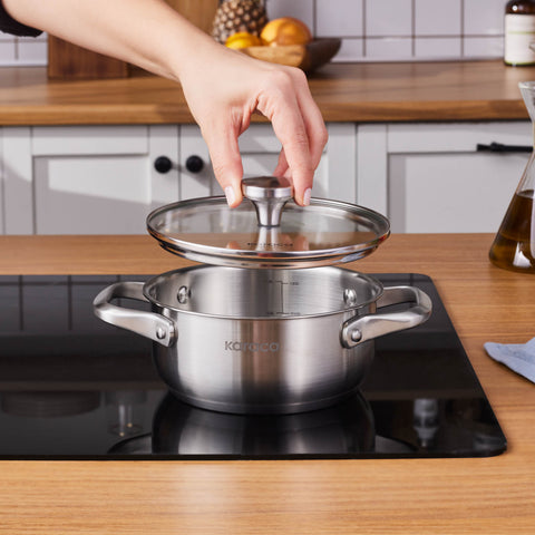 Karaca Elite Stainless Steel Induction Shallow Casserole & Lid 16cm
