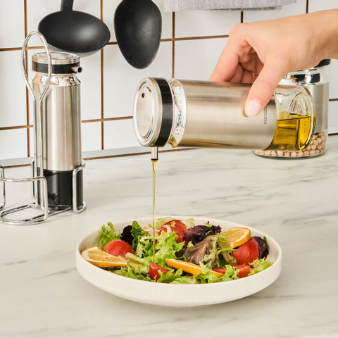 Karaca Stellum 3 Piece Glass Oil and Vinegar Bottle Set, Inox