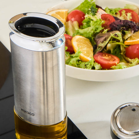 Karaca Stellum 3 Piece Glass Oil and Vinegar Bottle Set, Inox