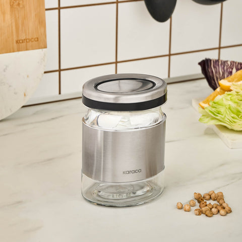 Karaca Stellum Storage Jar, Small, Inox