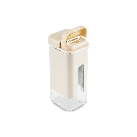 Karaca Luminous 3-Piece Glass Salt and Pepper Shaker, Cream