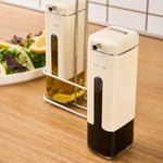 Karaca Luminous 3-Piece Glass Oil and Vinegar Bottle, Inox