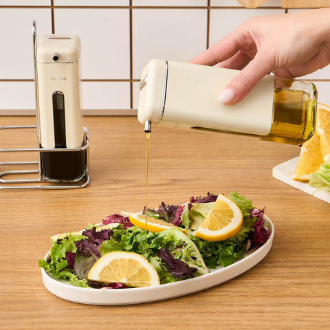 Karaca Luminous 3-Piece Glass Oil and Vinegar Bottle, Inox