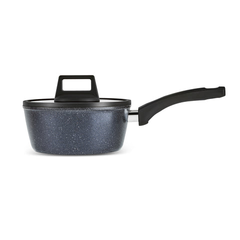 Karaca Aqua Granite Non-Stick Induction Saucepan & Lid, 18cm, Blue