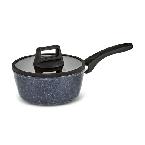 Karaca Aqua Granite Non-Stick Induction Saucepan & Lid, 18cm, Blue