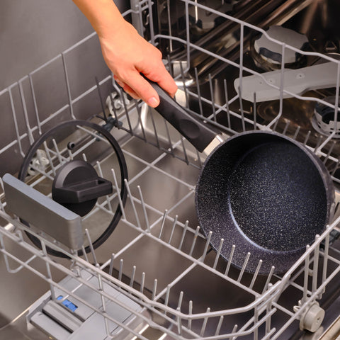 Karaca Aqua Granite Non-Stick Induction Saucepan & Lid, 18cm, Blue