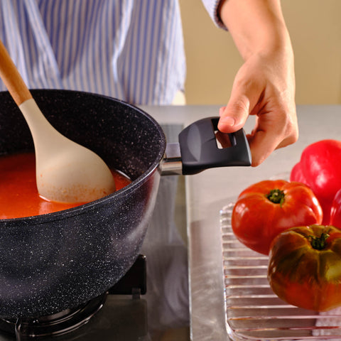 Karaca Aqua Granite Non-Stick Induction Shallow Casserole, 24cm, Blue