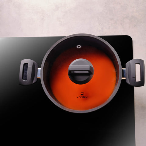 Karaca Aqua Granite Non-Stick Induction Shallow Casserole, 24cm, Blue