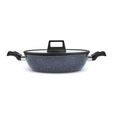 Karaca Aqua Granite Non-Stick Induction Shallow Casserole, 26m, Blue