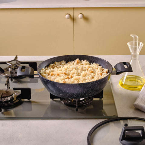 Karaca Aqua Granite Non-Stick Induction Shallow Casserole, 26m, Blue