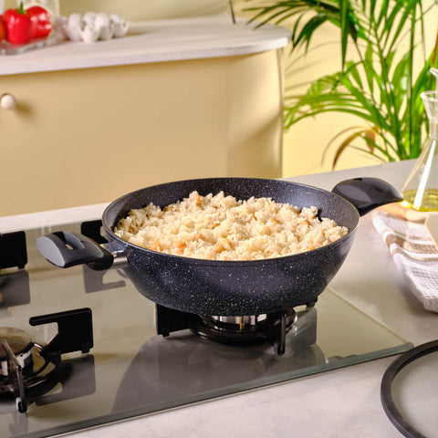 Karaca Aqua Granite Non-Stick Induction Shallow Casserole, 26m, Blue