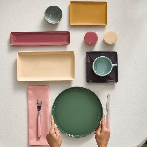 Karaca Stream Bone Monaco 34-Piece Serveware Set for 6 People, Multi