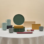 Karaca Stream Bone Monaco 34-Piece Serveware Set for 6 People, Multi