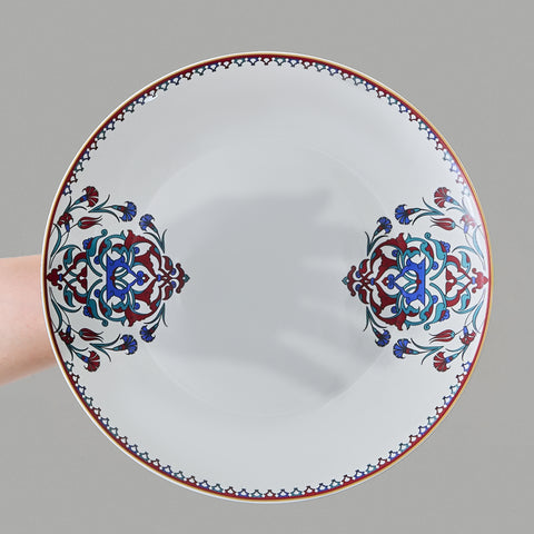 Karaca Forever Bone China Nakkaş 32-Piece Tea &amp; Serving Set for 6 People, Multicolour