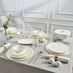 Karaca Fine Pearl Extra Chanak 55-Piece Dinner Set for 12 People, Platin