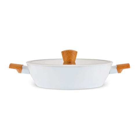 Karaca Swiss Crystal Almond Cream 12-Piece Non-Stick Induction Ceramic Cookware Set, Cream