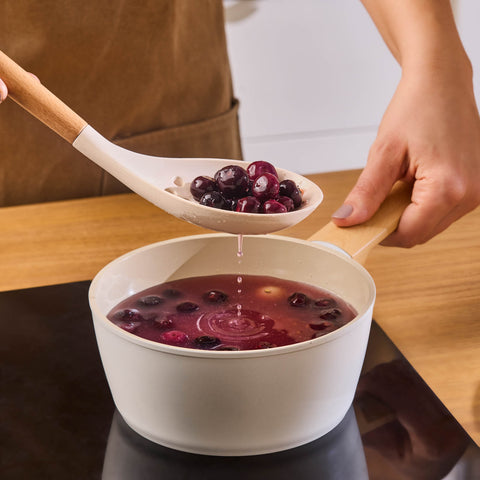 Karaca Swiss Crystal Almond Cream 12-Piece Non-Stick Induction Ceramic Cookware Set, Cream