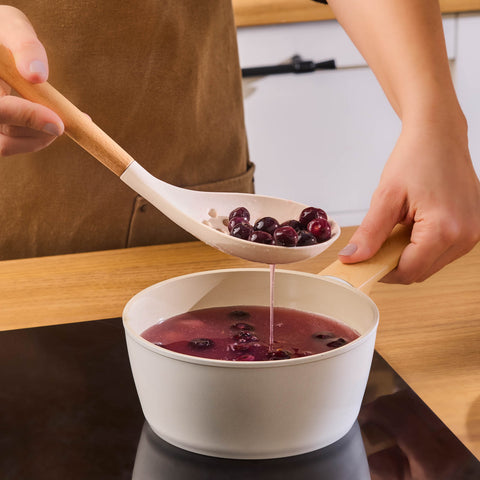 Karaca Swiss Crystal Almond Cream 12-Piece Non-Stick Induction Ceramic Cookware Set, Cream