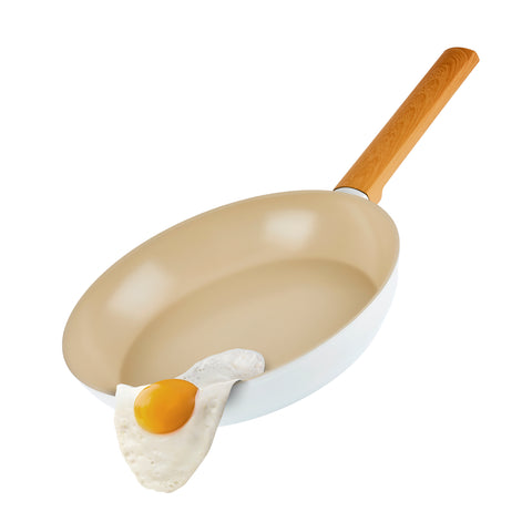 Karaca Swiss Crystal Almond Cream 12-Piece Non-Stick Induction Ceramic Cookware Set, Cream