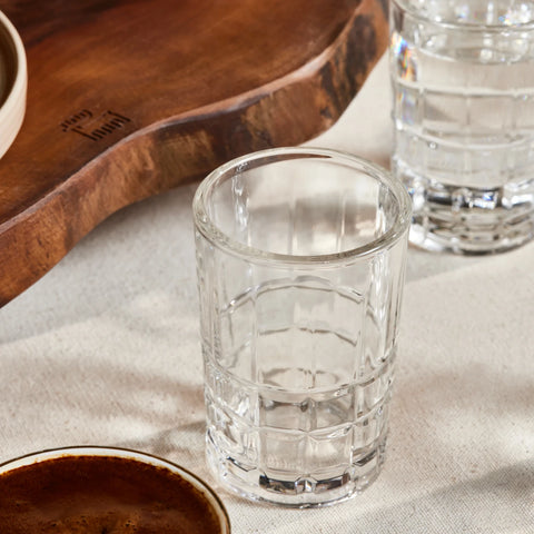 Karaca Yaren 6-Piece Glass Small Water Glass Set for 6 People, 115ml, Clear