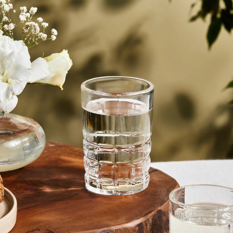 Karaca Yaren 6-Piece Glass Small Water Glass Set for 6 People, 115ml, Clear