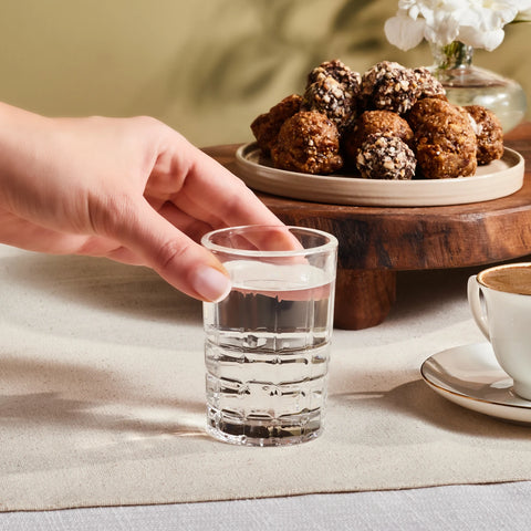 Karaca Yaren 6-Piece Glass Small Water Glass Set for 6 People, 115ml, Clear