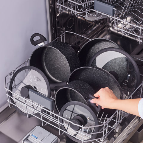 Karaca Nebula Granite 7-Piece Non-Stick Induction Cookware Set, Black