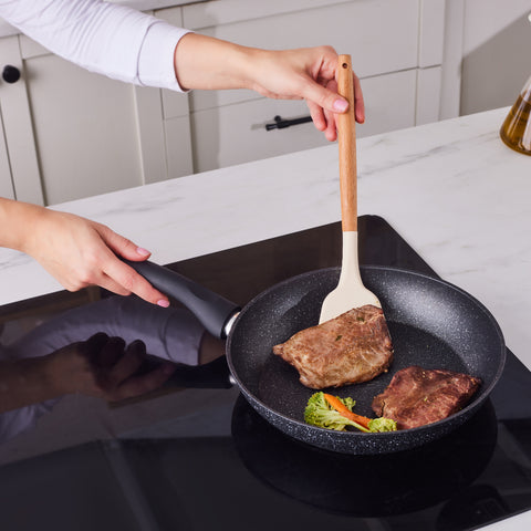 Karaca Nebula Granite 7-Piece Non-Stick Induction Cookware Set, Black