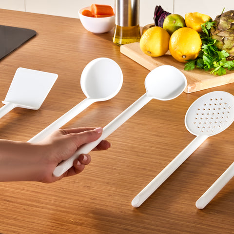 Karaca Simple 5-Piece Utensil Set, White