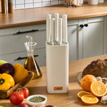 Karaca Massimo Line 6-Piece Stainless Steel Knife Set, Cream