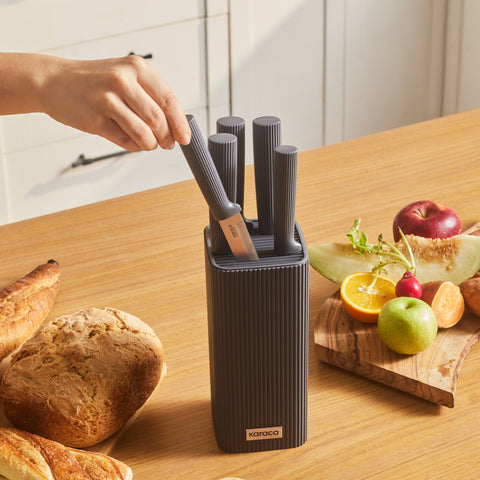 Karaca Massimo Line 6-Piece Stainless Steel Knife Set, Anthracite