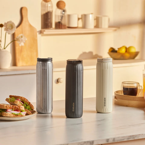 Karaca Rimo Stainless Steel Leak-Proof Flask, 600ml, Anthratice