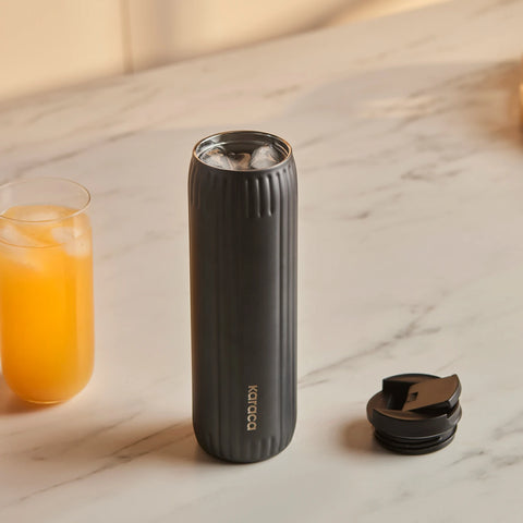 Karaca Rimo Stainless Steel Leak-Proof Flask, 600ml, Anthratice